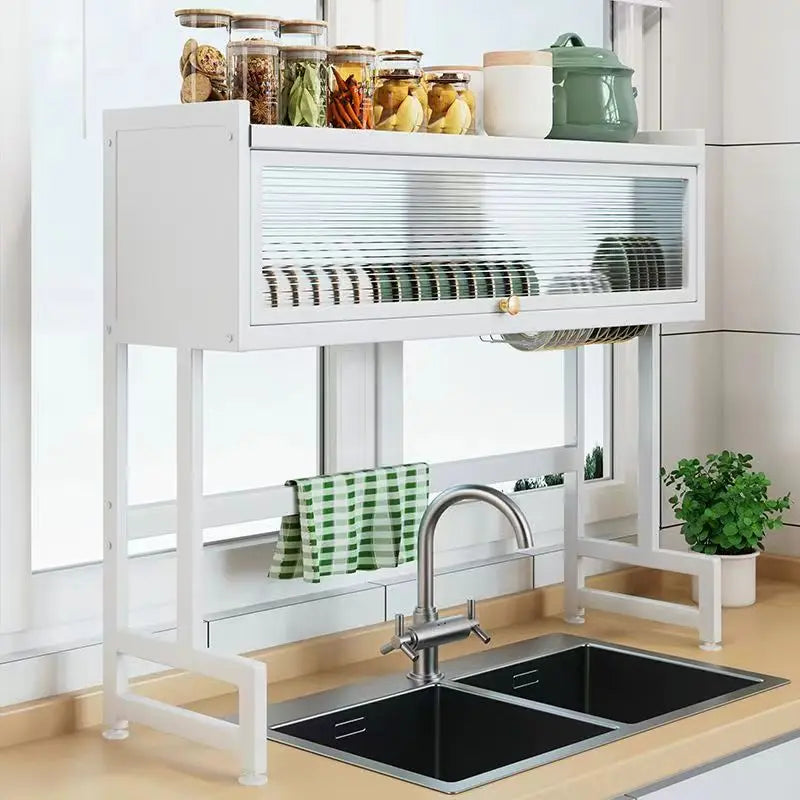 Kitchen Storage Rack Sinkescurridor De Platos Iron Storage Holders & Racks Countertop Pool Cupboard Multi-functional Metal