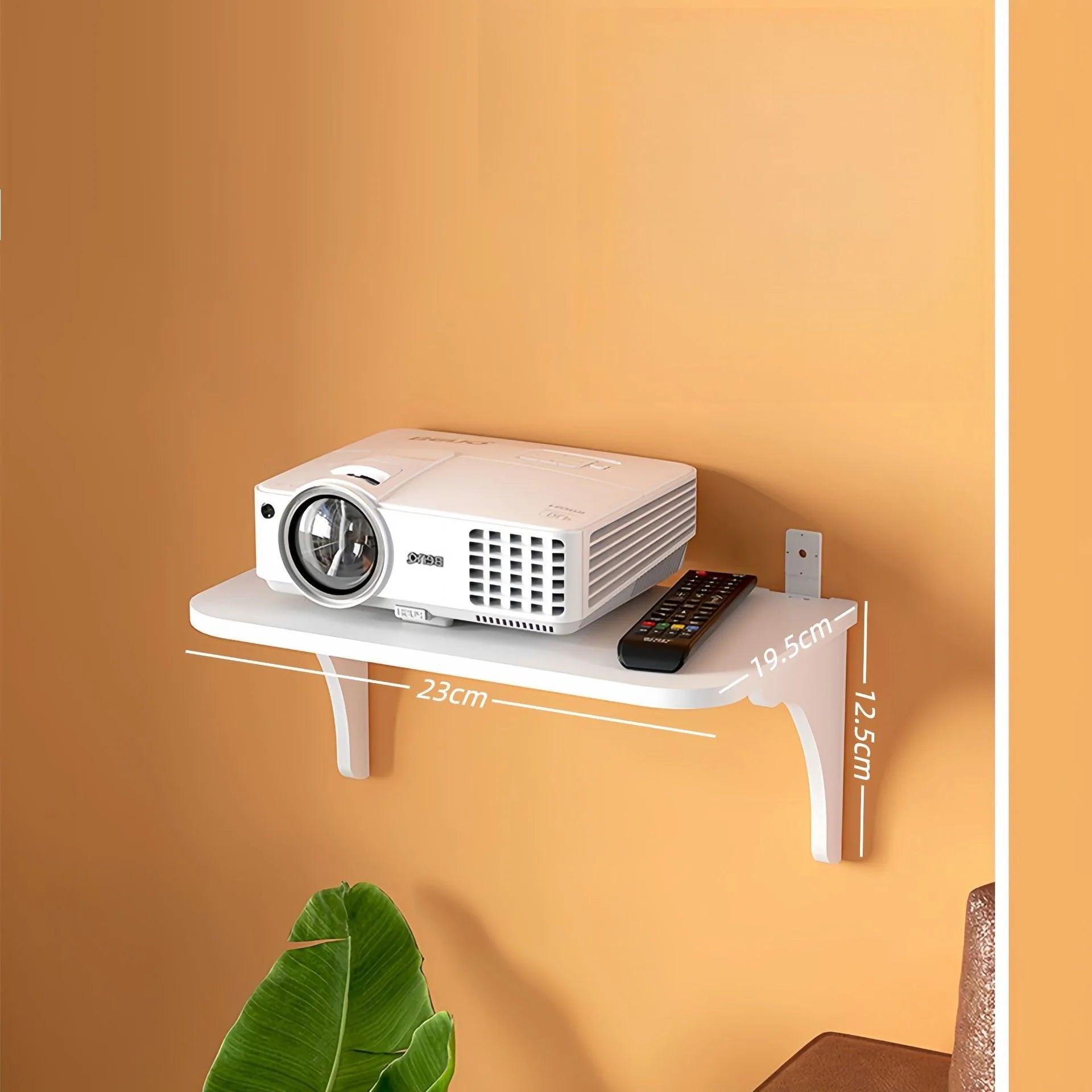 White Desktop Storage Organizer Wall Mounted Floating Shelf for Router and Set-Top Box