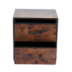 Hot Selling Modern Bedside Table with Country Brown Wood Grain Print 2 Drawers for Dining Home Use for Bedroom and Living Room