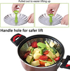 Kitchen Storage Rack Accessories Portable Folding Stainless Steel Vegetable Steamer Basket Cooking Steamer Insert Tray Rack