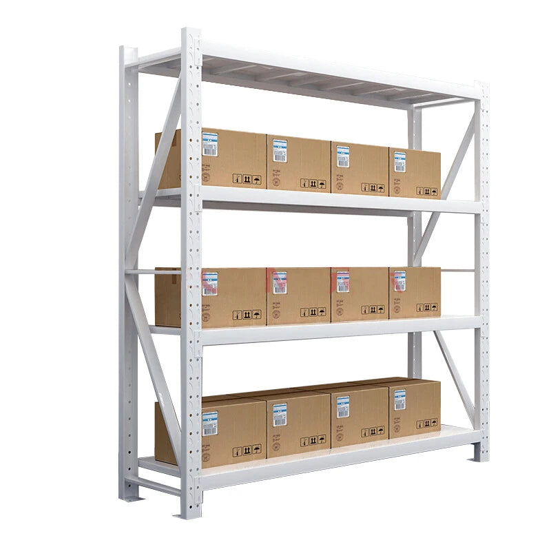 Morgie Stacking Racks Metal 4 Tier Shelves Racks Holders Storage Heavy Duty Boltless Racking Shelf for Industry Warehouse Garage