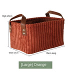 Girida Modern Rectangular Corduroy Multifunction Storage Basket with Handle Portable Desktop & Clothing Storage Set
