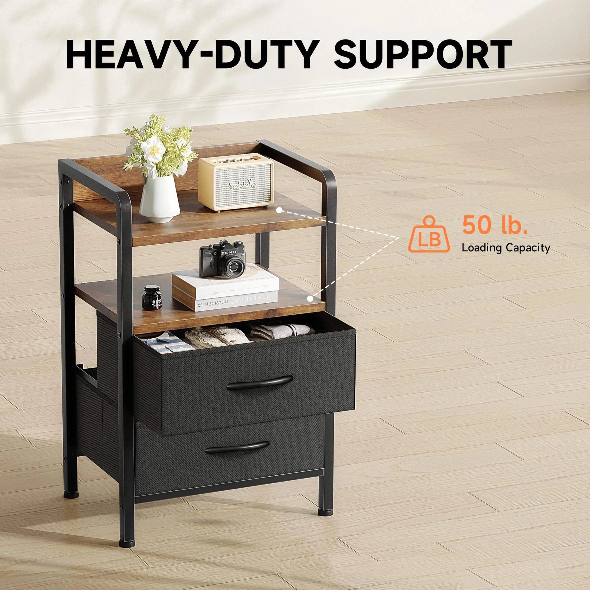 Nightstand Storage Racks Shelving Units Small 2 Drawer Dresser Bedside Table Nightstand Simple Modern Bedroom Cabinet for Home