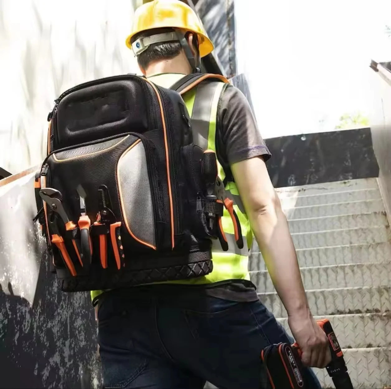 Custom Logo High Quality 1680D Mold Storage Organizer Garden Work Canvas Heavy Duty Electrician Tool Bag for Storing Tool Bag