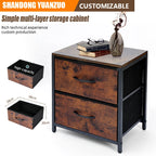 Hot Selling Modern Bedside Table with Country Brown Wood Grain Print 2 Drawers for Dining Home Use for Bedroom and Living Room