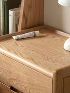 Custom Solid Oak Three-Drawer Bedside Cabinet Modern Minimalist Nordic Nightstand for Bedroom Storage