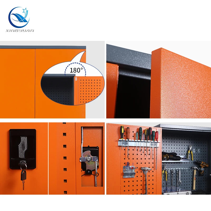 Factory Price OEM Workshop Garage Two Door Multi-Functional 3-Drawer Steel Tool Cabinet with 300kg Capacity