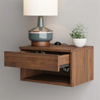 Modern Wall-Mounted Floating Nightstand for Bedroom Feature Storage Drawer and Open Shelf for Living Room Use
