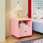 Nordic Iron Smart Nightstand Drawers Open Shelf Storage-Durable Multifunction Design for Apartment-Friendly Bedroom Small Spaces