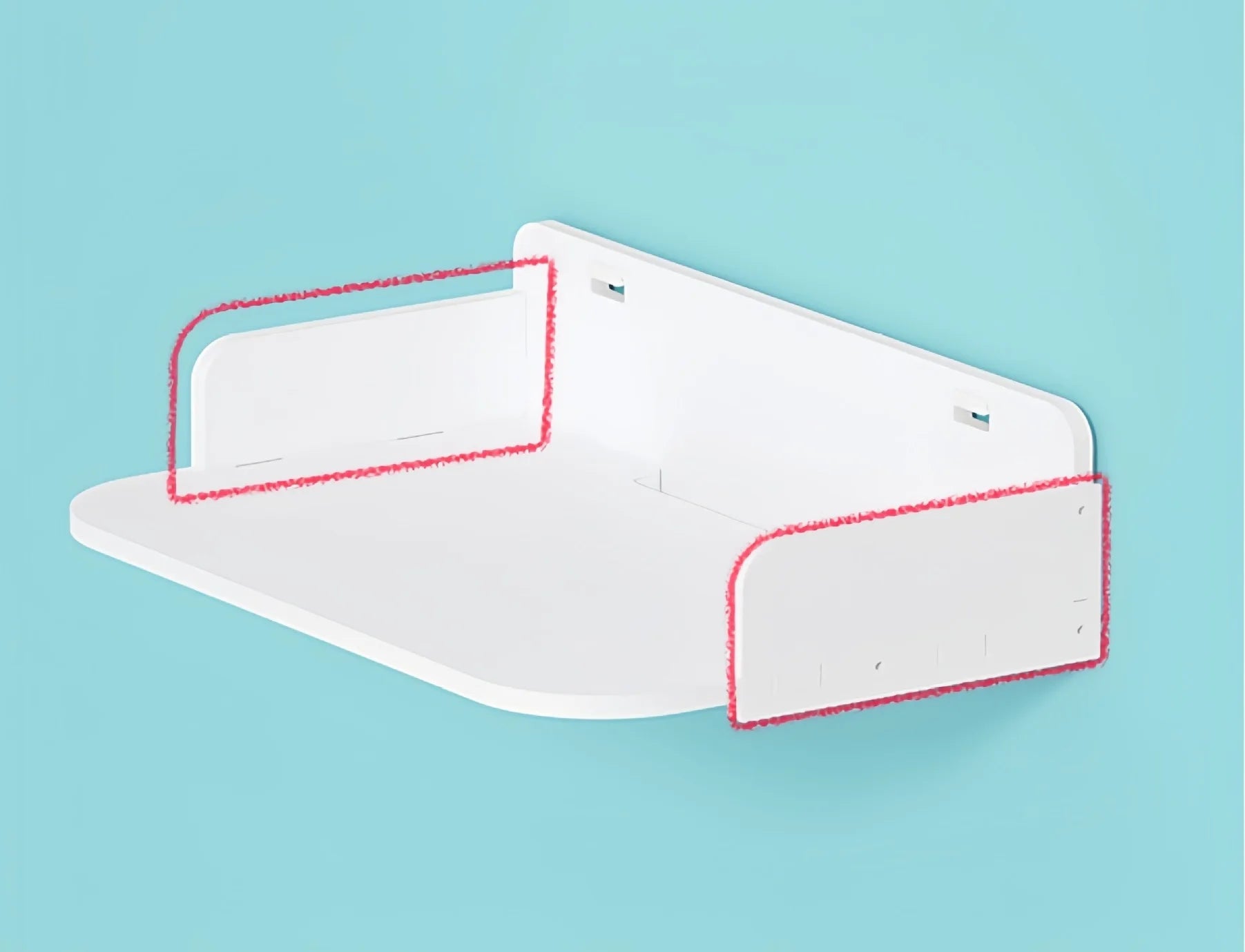 White Desktop Storage Organizer Wall Mounted Floating Shelf for Router and Set-Top Box