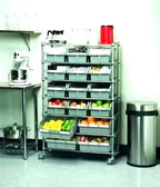 Commercial-Grade 16-Bin Storage Rack with Sliding Drawers Multi-Tier Design for Restaurant Back-of-House Efficiency