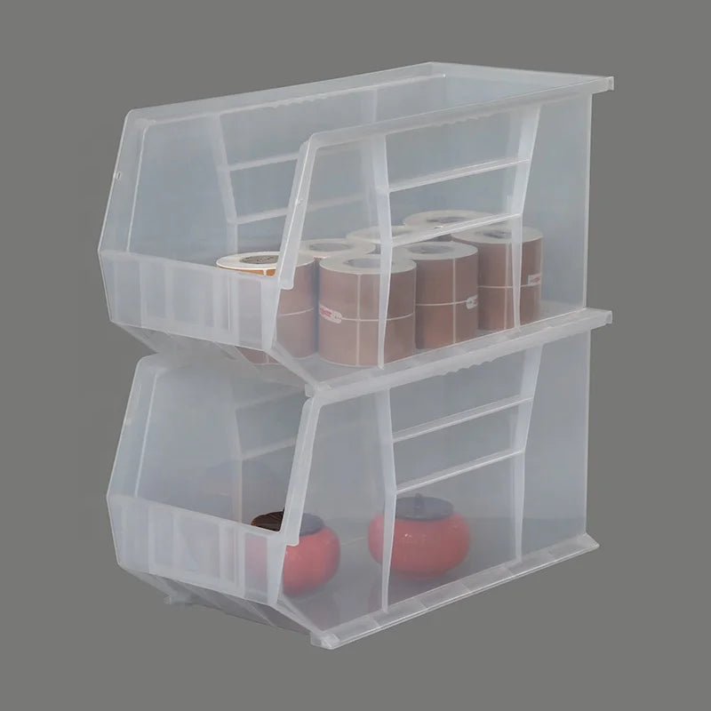 Industrial Plastic Stacking Large Load Capacity Rectangle Nut Bolt Small Part Storage Office Warehouse Storage Boxes and Bins