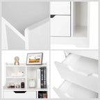 Modern Plug-In Wood End Table with Storage Shelf 2 Drawers Nightstand Side Table Cabinet for Bedroom Living Room Cabinet Storage