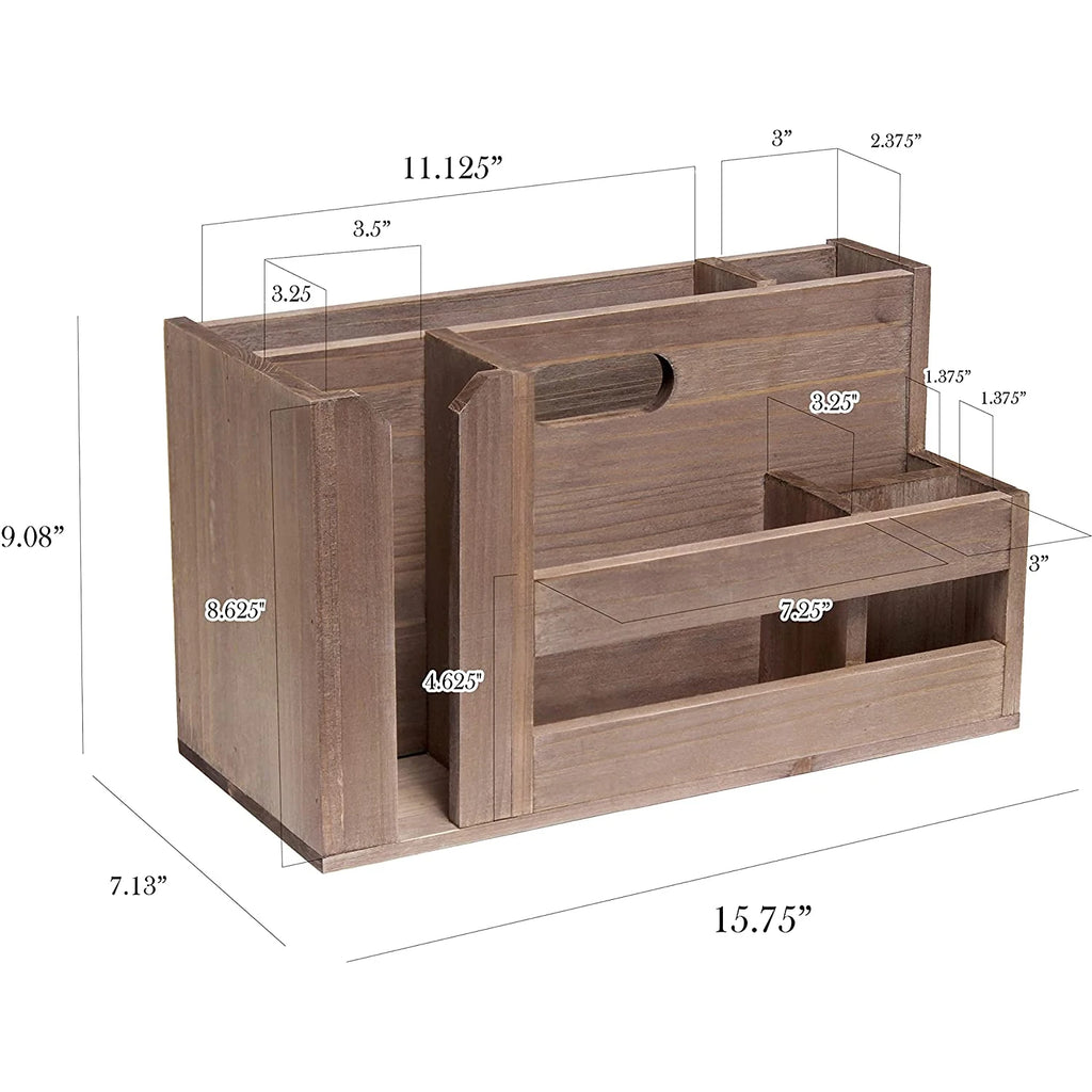 Factory Price Clean up Easy Cutout Handle Compartments Wooden Kitchen Accessories Organizer Box Kitchen Storage
