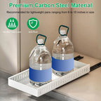 Pan Organizer Pull-Out Damping Rail Adjustable Carbon Steel Tool-Free Installation Kitchen Cabinet Storage White Black